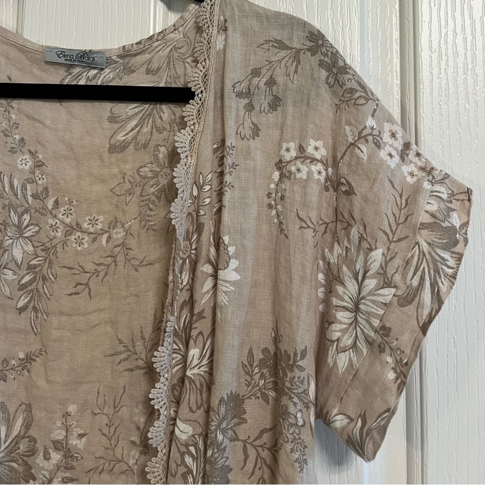 Linen maxi kimono
